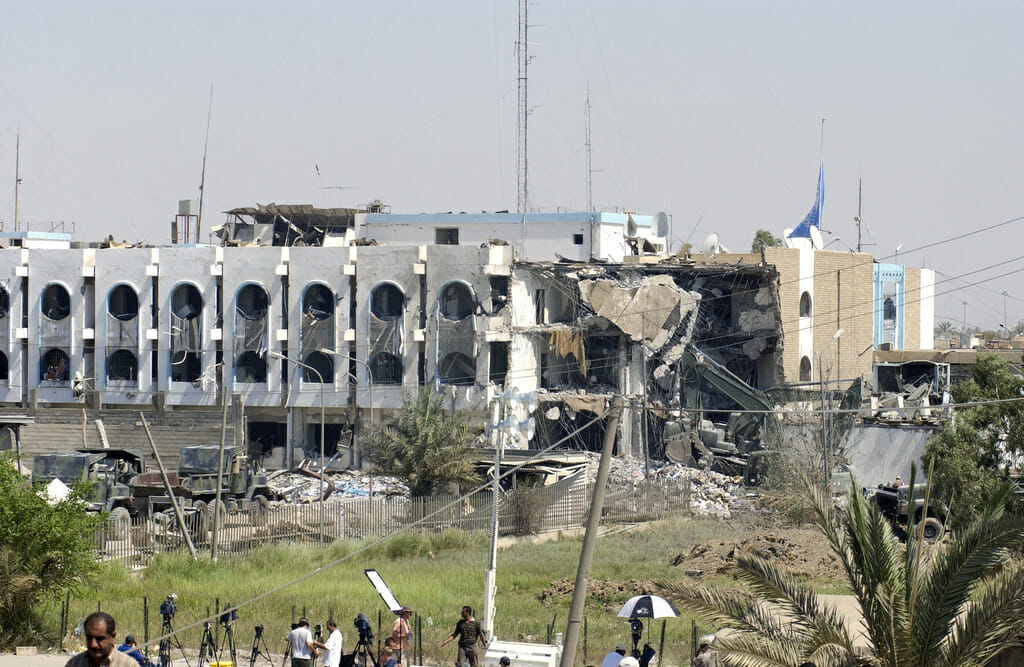 Read more about the article Bilbombe raserer FN’s hovedkvarter i Bagdad